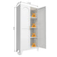 61" White Stainless Steel Pantry Or Storage Closet With Arched Panel Doors