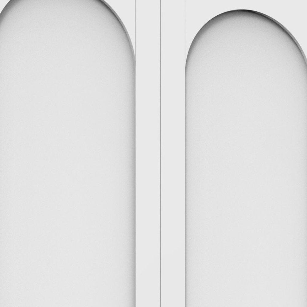 61" White Stainless Steel Pantry Or Storage Closet With Arched Panel Doors