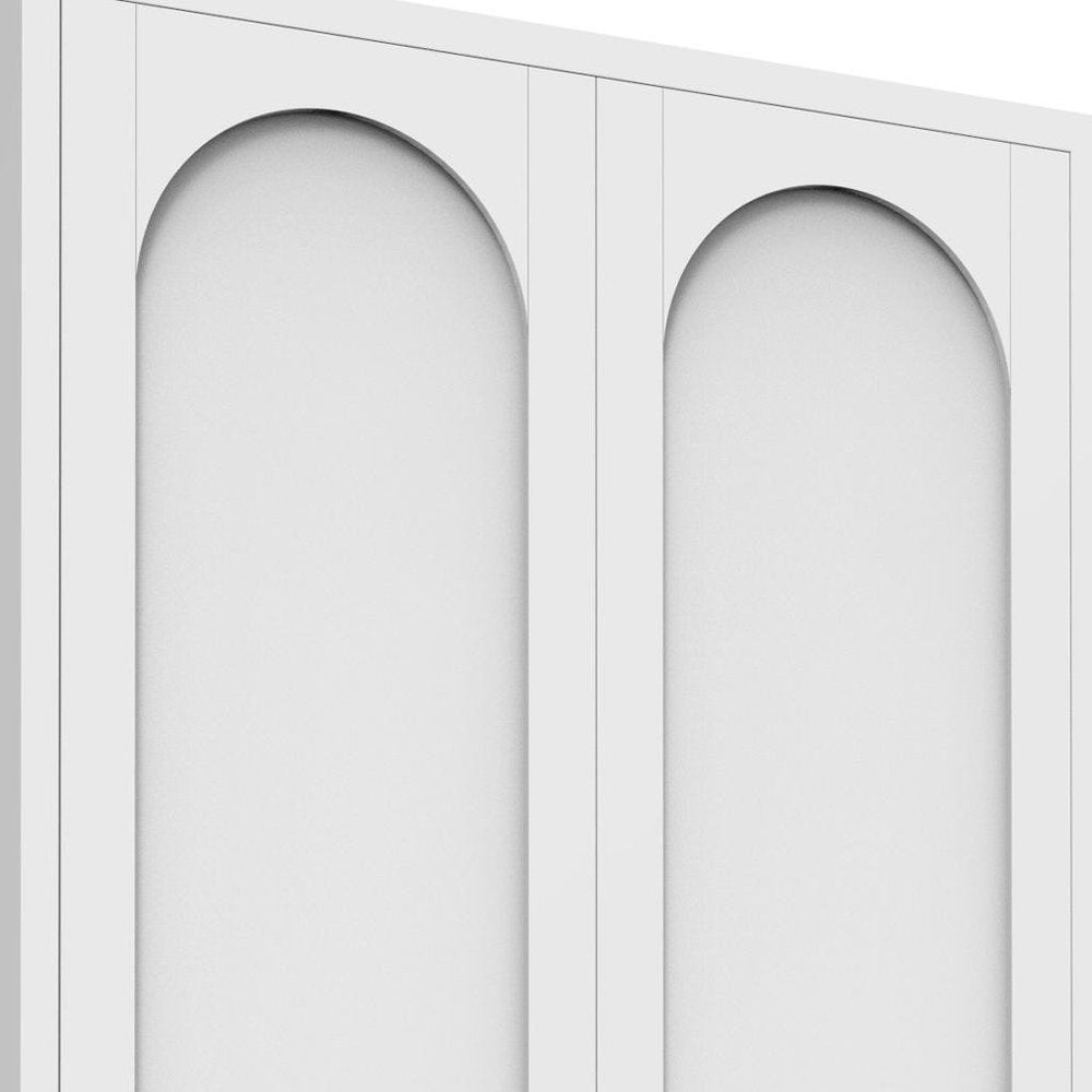 61" White Stainless Steel Pantry Or Storage Closet With Arched Panel Doors