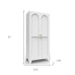 61" White Stainless Steel Pantry Or Storage Closet With Arched Panel Doors