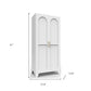 61" White Stainless Steel Pantry Or Storage Closet With Arched Panel Doors