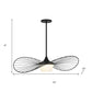 34" Black Aluminum Geometric Wavy LED Dimmable Outdoor Hanging Light
