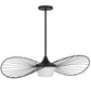 34" Black Aluminum Geometric Wavy LED Dimmable Outdoor Hanging Light
