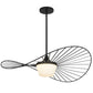34" Black Aluminum Geometric Wavy LED Dimmable Outdoor Hanging Light