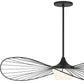 44" Black Aluminum Geometric Wavy LED Dimmable Outdoor Hanging Light
