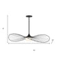 44" Black Aluminum Geometric Wavy LED Dimmable Outdoor Hanging Light