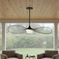 44" Black Aluminum Geometric Wavy LED Dimmable Outdoor Hanging Light