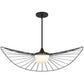 44" Black Aluminum Geometric Wavy LED Dimmable Outdoor Hanging Light