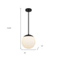 10" Black And White Frosted LED Dimmable Outdoor Globe Hanging Light
