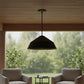 22" Black Aluminum Geometric LED Dimmable Outdoor Pendent Hanging Light