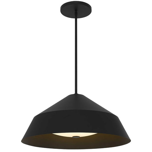22" Black Aluminum Geometric LED Dimmable Outdoor Pendent Hanging Light