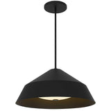 22" Black Aluminum Geometric LED Dimmable Outdoor Pendent Hanging Light