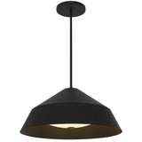 22" Black Aluminum Geometric LED Dimmable Outdoor Pendent Hanging Light