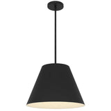 16" Black Aluminum Cone LED Dimmable Outdoor Pendent Hanging Light