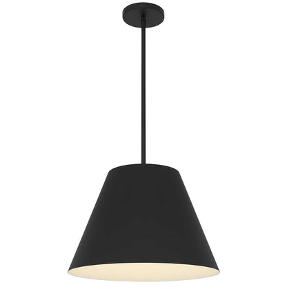 16" Black Aluminum Cone LED Dimmable Outdoor Pendent Hanging Light