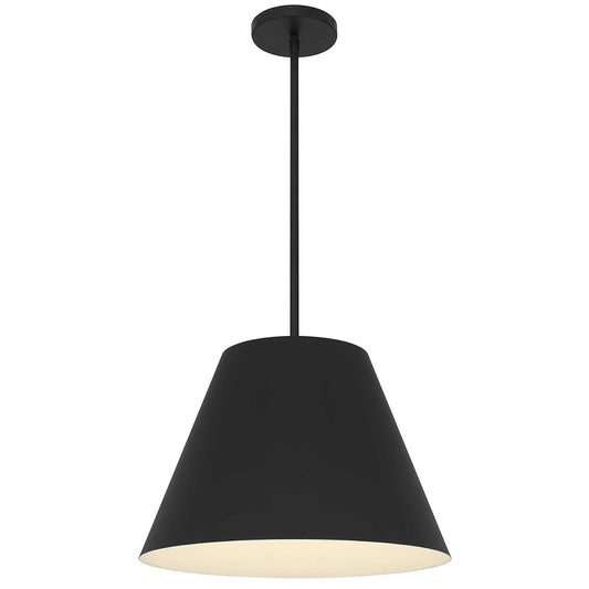 16" Black Aluminum Cone LED Dimmable Outdoor Pendent Hanging Light