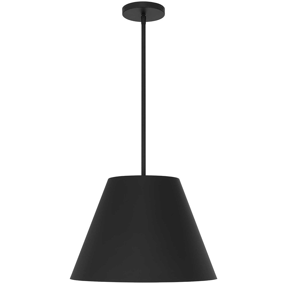 16" Black Aluminum Cone LED Dimmable Outdoor Pendent Hanging Light