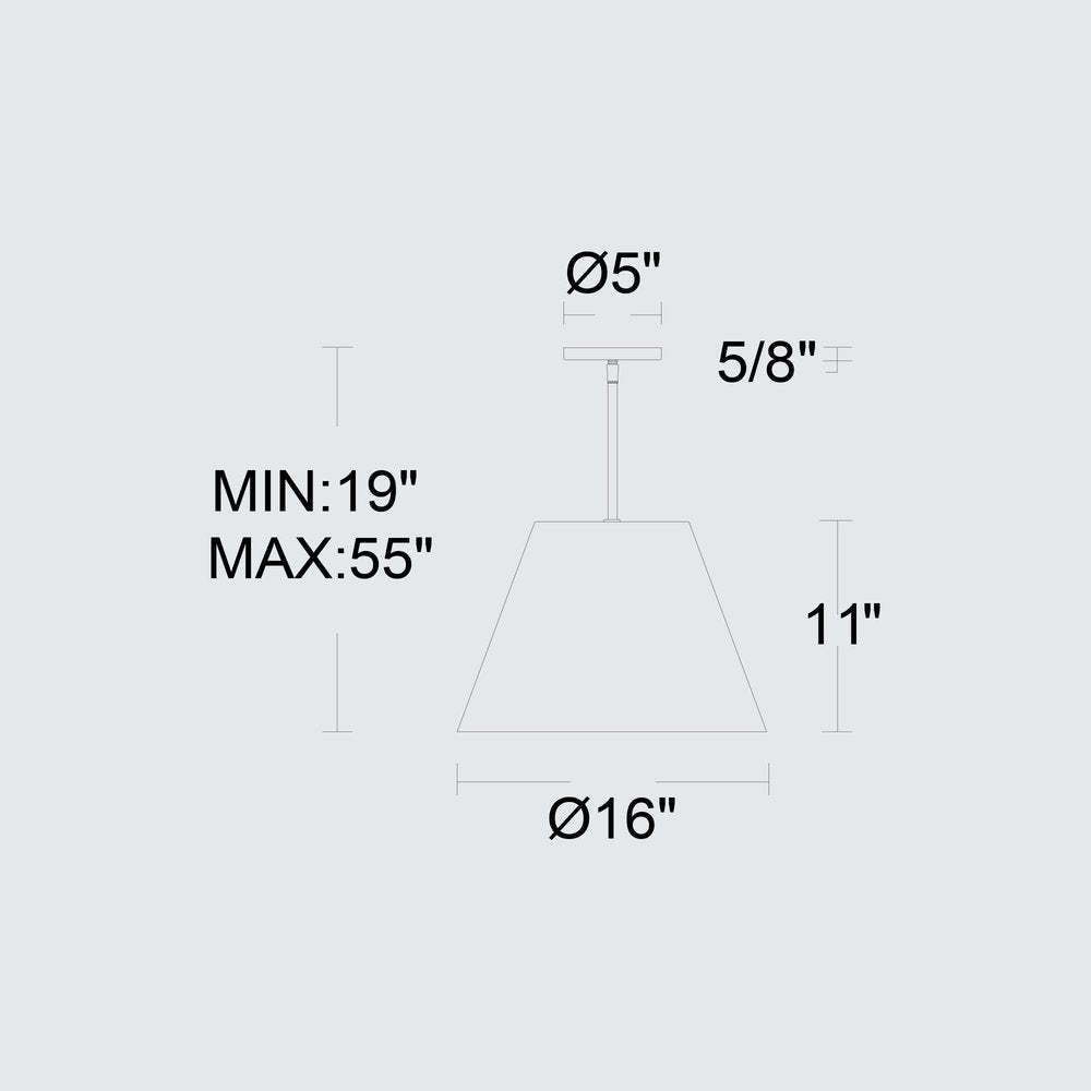 16" Black Aluminum Cone LED Dimmable Outdoor Pendent Hanging Light