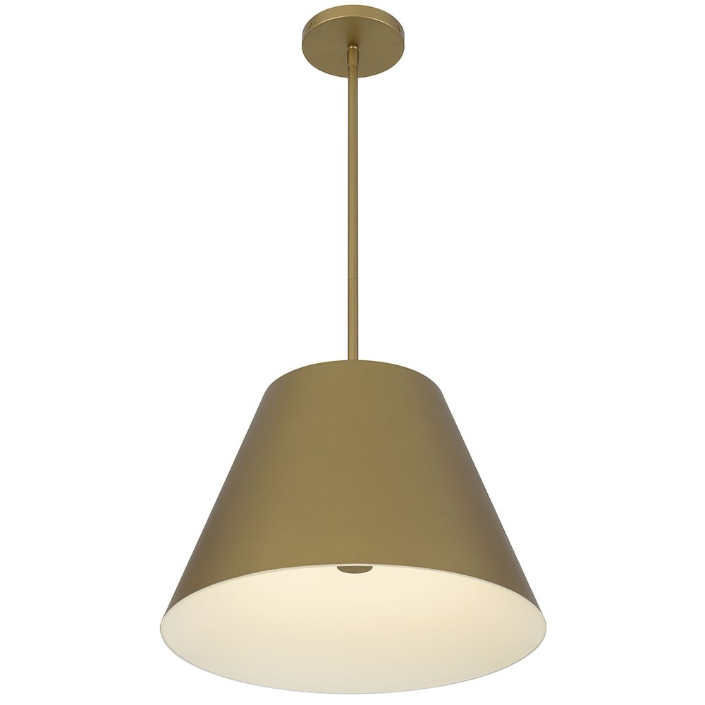 16" Antique Gold Aluminum Cone LED Dimmable Outdoor Pendent Hanging Light