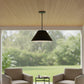 22" Black Aluminum Cone LED Dimmable Outdoor Pendent Hanging Light
