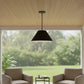 22" Black Aluminum Cone LED Dimmable Outdoor Pendent Hanging Light