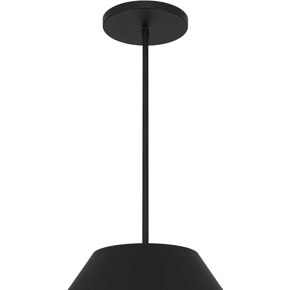 22" Black Aluminum Cone LED Dimmable Outdoor Pendent Hanging Light