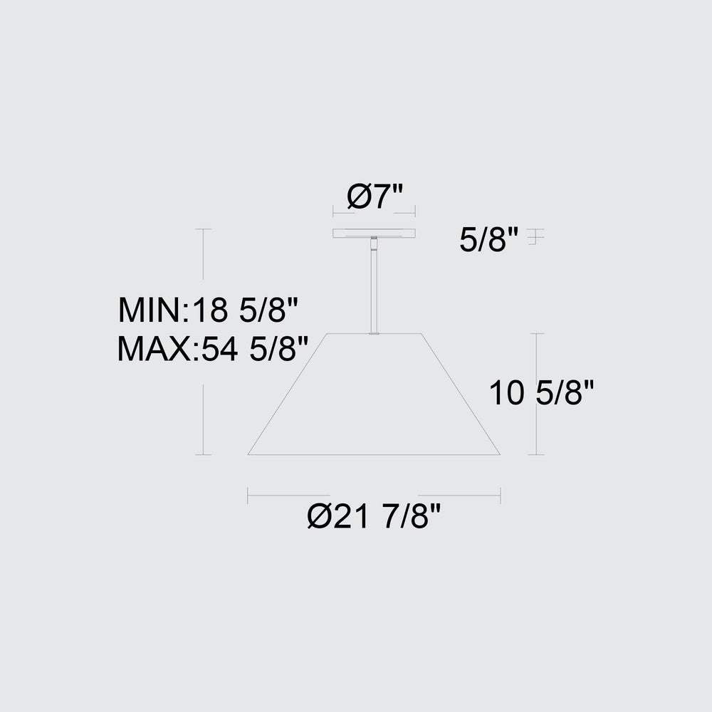 22" Black Aluminum Cone LED Dimmable Outdoor Pendent Hanging Light