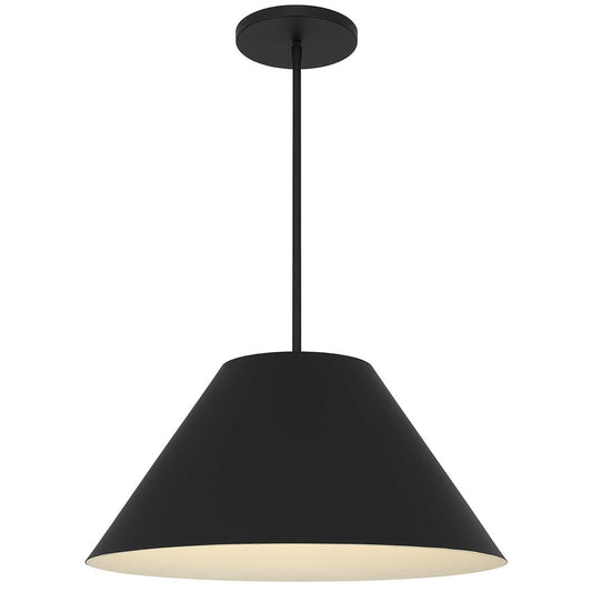 22" Black Aluminum Cone LED Dimmable Outdoor Pendent Hanging Light