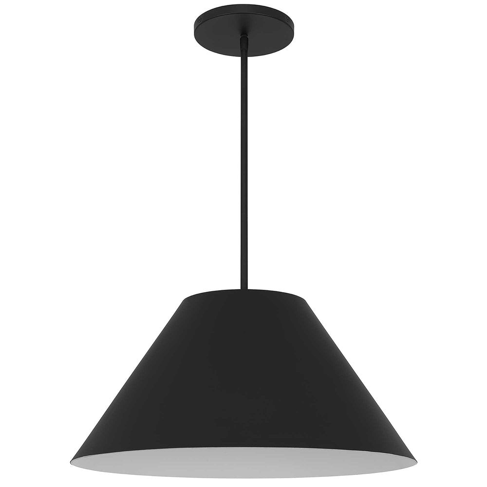 22" Black Aluminum Cone LED Dimmable Outdoor Pendent Hanging Light