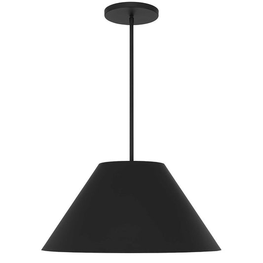 22" Black Aluminum Cone LED Dimmable Outdoor Pendent Hanging Light