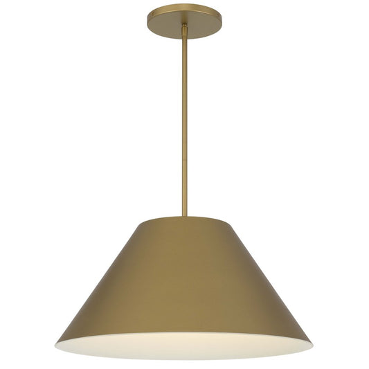 22" Antiqued Brass Aluminum Cone LED Dimmable Outdoor Pendent Hanging Light