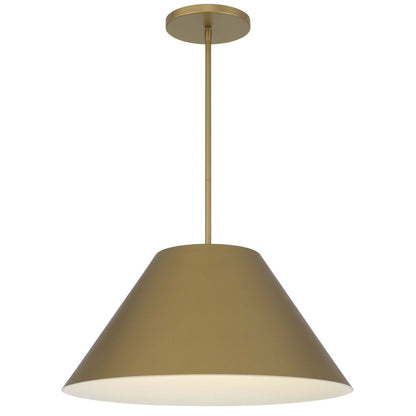 22" Antiqued Brass Aluminum Cone LED Dimmable Outdoor Pendent Hanging Light