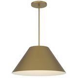 22" Antiqued Brass Aluminum Cone LED Dimmable Outdoor Pendent Hanging Light