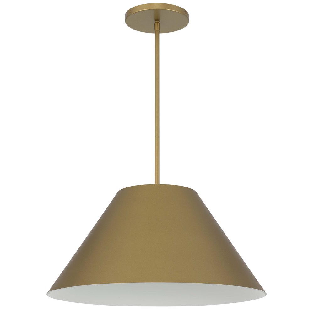 22" Antiqued Brass Aluminum Cone LED Dimmable Outdoor Pendent Hanging Light