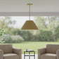 22" Antiqued Brass Aluminum Cone LED Dimmable Outdoor Pendent Hanging Light