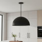 24" Black Aluminum Dome LED Dimmable Outdoor Pendent Hanging Light