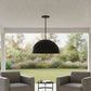 24" Black Aluminum Dome LED Dimmable Outdoor Pendent Hanging Light