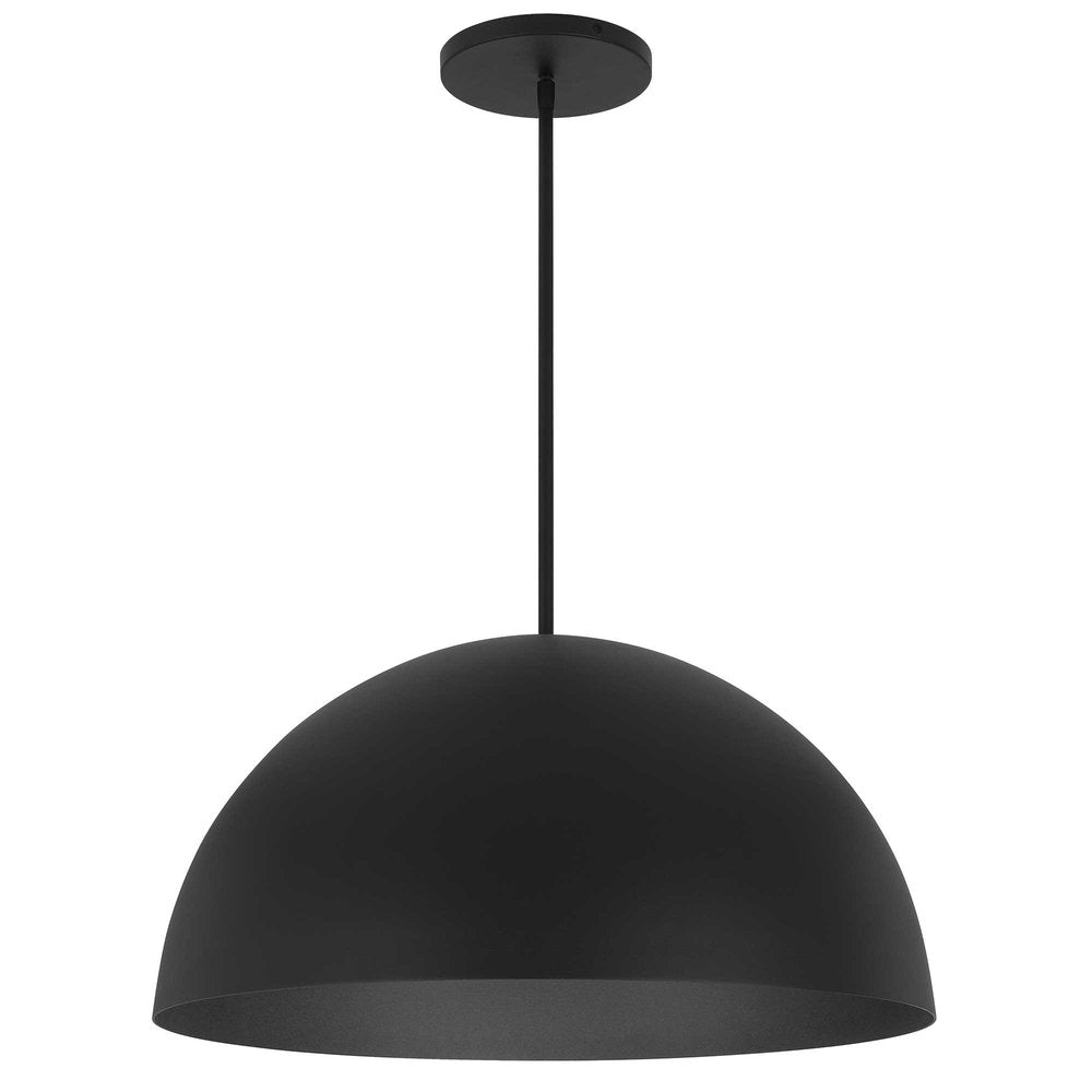 24" Black Aluminum Dome LED Dimmable Outdoor Pendent Hanging Light