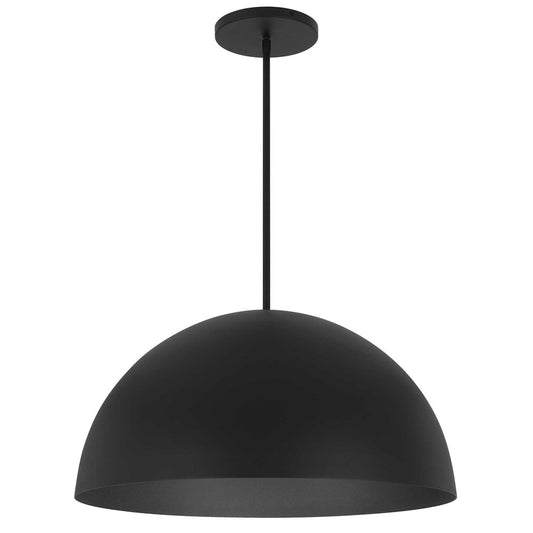 24" Black Aluminum Dome LED Dimmable Outdoor Pendent Hanging Light