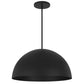 24" Black Aluminum Dome LED Dimmable Outdoor Pendent Hanging Light