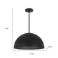 24" Black Aluminum Dome LED Dimmable Outdoor Pendent Hanging Light