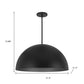 32" Black Aluminum Dome LED Dimmable Outdoor Pendent Hanging Light