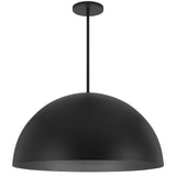 32" Black Aluminum Dome LED Dimmable Outdoor Pendent Hanging Light