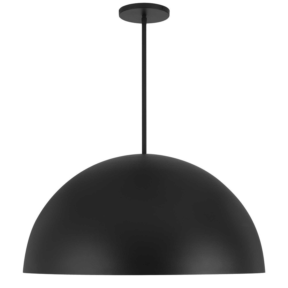 32" Black Aluminum Dome LED Dimmable Outdoor Pendent Hanging Light