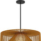 Natural And Black Rattan And Metal LED Dimmable Outdoor Hanging Pendent Light