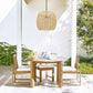 Natural And Black Rattan And Metal LED Dimmable Barrel Outdoor Hanging Pendent Light