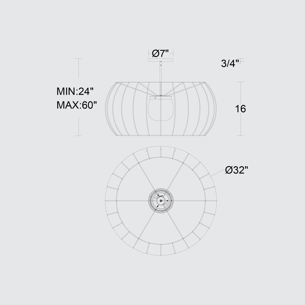 Natural And Black Rattan And Metal LED Dimmable Outdoor Hanging Pendent Light