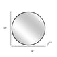 24" Black Round Framed Accent Mirror