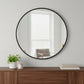 24" Black Round Framed Accent Mirror