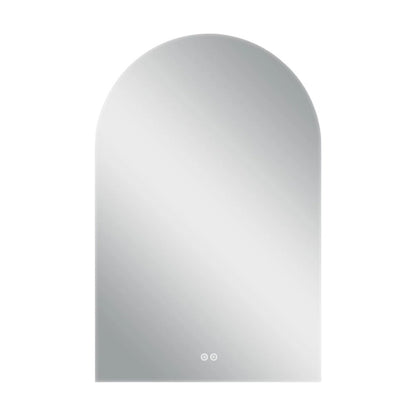 38" White Arch Lighted Frameless Bathroom Vanity Mirror